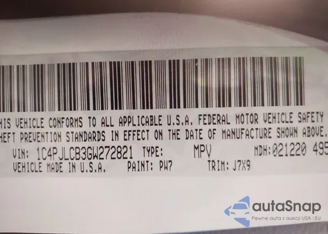 2016 Jeep Cherokee 75Th Anniversary из США, поврежденный, VIN 1C4PJLCB3GW272821